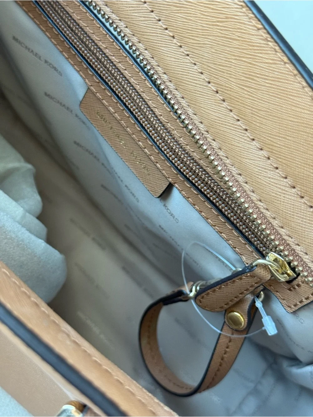 Michael Kors Salma Acorn Saffiano Leather Satchel with Gold Hardware